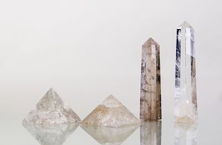 GROUP OF FOUR ROCK-CRYSTAL OBJECTS
