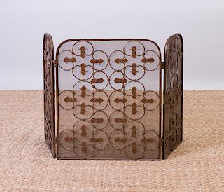 ARTS AND CRAFTS STYLE BRASS FIRE SCREEN