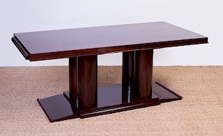 ART DECO STYLE MAHOGANY EXTENSION DINING TABLE