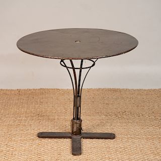 LACQUERED STEEL CAFÉ TABLE, OF RECENT MANUFACTURE
