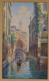 Umberto Ongania WC Painting of a Venice Canal
