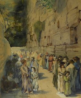 Anna Rychter-May Realist Judaic Jerusalem Painting