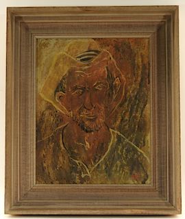 Janet Moore Expressionist O/B Portrait of Peasant