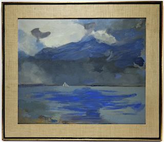 Barbara A. Melcher O/C Seascape Sailboat Painting