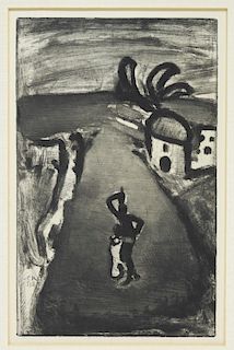 Georges Rouault Landscape with Negress Etching