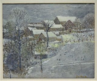 Jan Bonal Impressionist Winter Landscape Painting