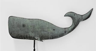 American Folk Full Body Copper Whale Weathervane