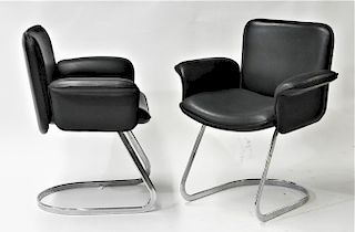PR Neinkamper Tubular Chrome MCM Arm Chairs