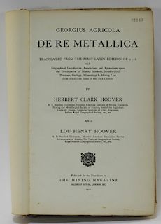 1912 Herbert Hoover Trans Agricola De Re Metallica