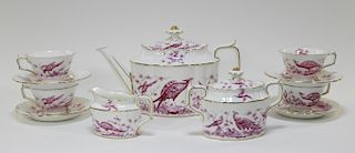 Royal Crown Derby Porcelain Pink Aves Tea Set