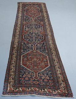 Antique Persian Heriz Wool Carpet Rug Runner