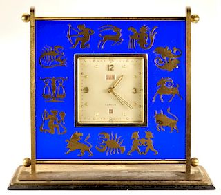 Gubelin Swiss 8 Day Zodiac Cobalt Desk Clock