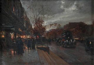 ÉDOUARD CORTÈS (French 1882-1969) A PAINTING, "Street Scene,"