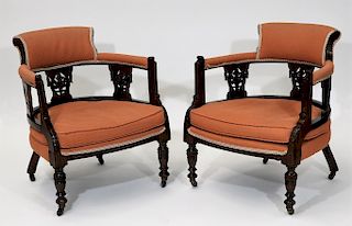 PR Victorian Aesthetic Carved Walnut Side Chairs