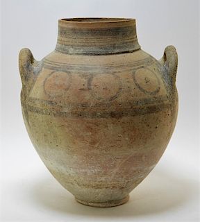 Large Ancient Cypriot Polychrome Decorated Vessel