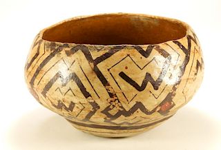 19C. Peruvian Shipibo Indian Pottery Bowl