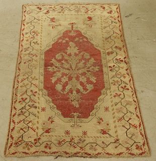 C.1900 Oriental Persian Wool Raspberry Carpet Rug