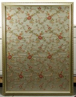 C.1900 Chinese Silk Cherry Blossom Embroidery