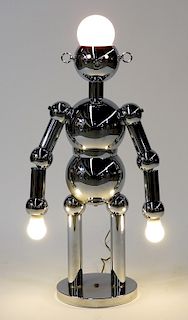 Italian Torino Lamp Co. Chrome Plated Robot Lamp