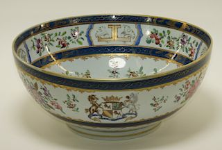 19C. French Samson Porcelain Chinese Armorial Bowl