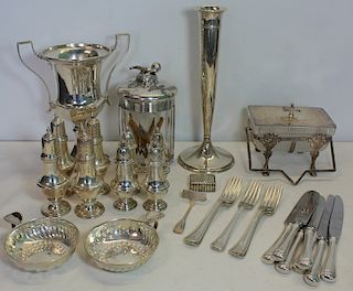 SILVER & SILVER-PLATE. Assorted Grouping of Silver