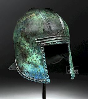 Greek Illyrian Bronze Hoplite Helmet w/ Art Loss Cert.