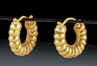Mediterranean 20K Gold Earrings - 5.5 g - ex-Christie's