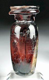 Roman Glass Vessel - Beautiful Aubergine