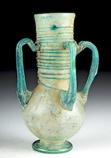 Roman / Byzantine Glass Flask w/ Four Handles