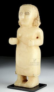 Rare South Arabian Alabaster Figure of a Woman