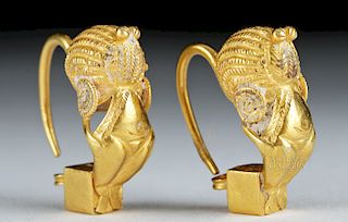 Parthian 18K Gold Earring Pair, Ex-Christie's, 8.1 g