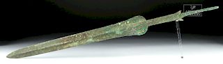 Luristan / Marlik Bronze Spear Head w/ Grooved Shank