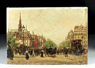 19th C. Joaquim Miro Argenter Painting - Parisian Scene