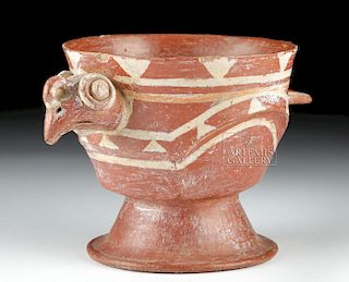 Aztec Bichrome Pottery Chalice - Turkey Form