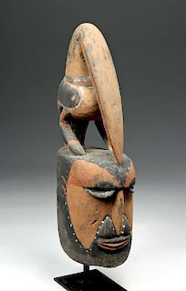 Important Large 20th C PNG Carved Yam Mask