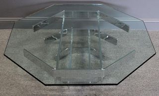 3 Tier Chrome Glass Top Coffee Table
