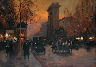 ÉDOUARD CORTÈS (French 1882-1969) A PAINTING, "Paris Scene,"