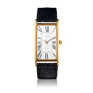 Tiffany & Co. Gold Rectangular Case Ladies Watch