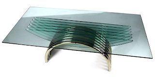A MODERN GLASS/CHROME DINING TABLE ATT RENATO ZEVI