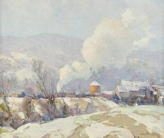 HOBART NICHOLS, Jr. (American 1869-1962) A PAINTING, "January Thaw,"