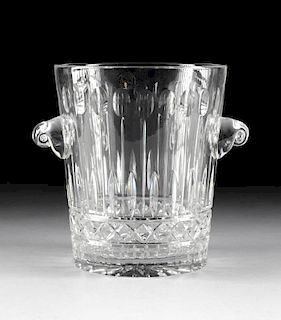 A GODFINGER CUT CRYSTAL TWO HANDLED CHAMPAGNE/WINE COOLER, POLAND, RETAILED BY NEIMAN MARCUS, MODERN,