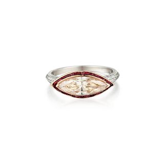 A Diamond and Ruby Ring