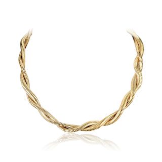 A Gold Twisted Snake Chain Necklace