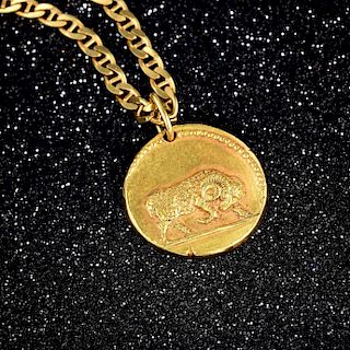 Van Cleef & Arpels Gold Aries Pendant and Necklace