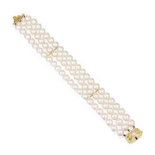 Mikimoto 18K Gold Cultured Pearl Bracelet
