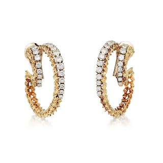 A Pair of Diamond Hoops, French