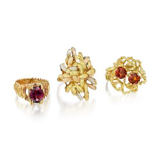 A Group of 18K Gold Rings