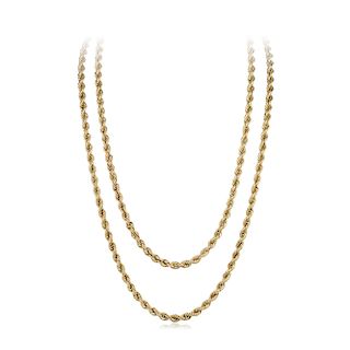Two 14K Gold 5MM Rope Chain