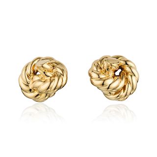 Tiffany & Co. 18K Gold Knot Earclips, French