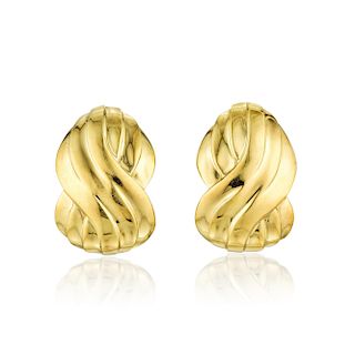 A Pair of 18K Gold Earclips